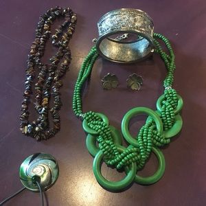 Green and Brown Jewelry Set (5 piece)
